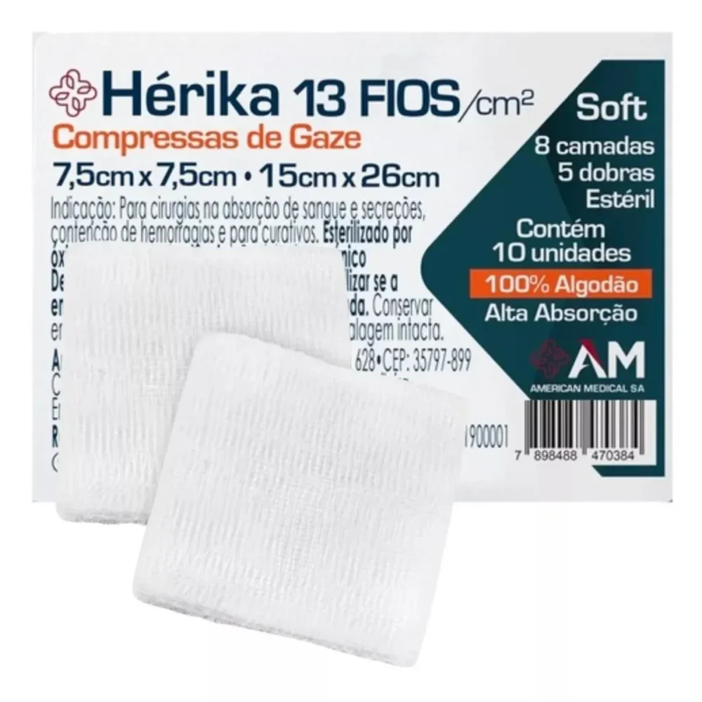 COMPRESSA GAZE HÉRIKA 13 FIOS C/10