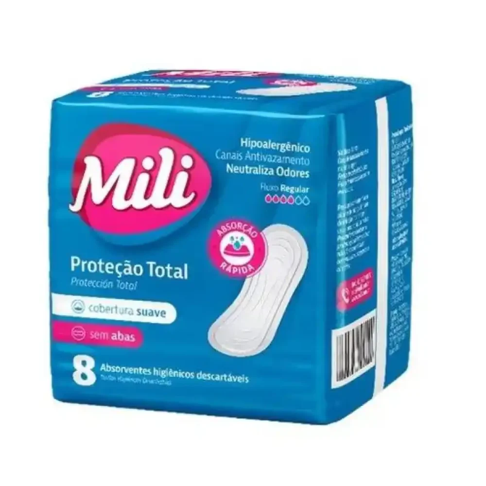 ABSORVENTE HIG. MILI PROT. TOTAL SUAVE S/ ABAS C/8