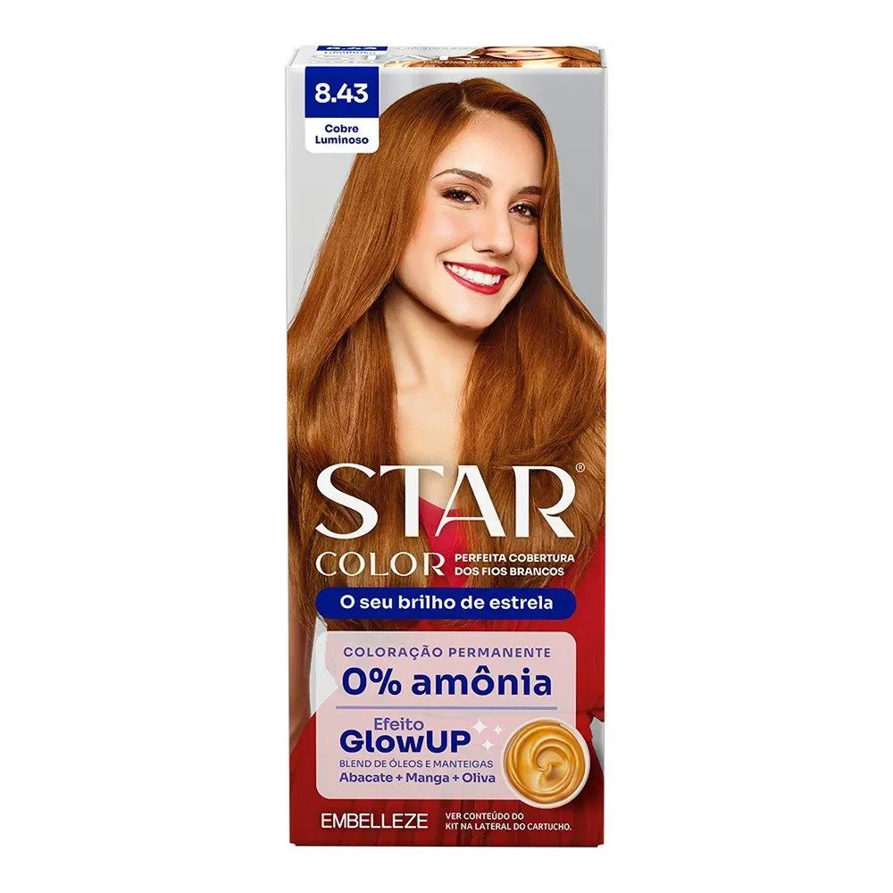 TINTA CABELO STAR COLOR EMBELLEZE COBRE LUMINOSO 8.43