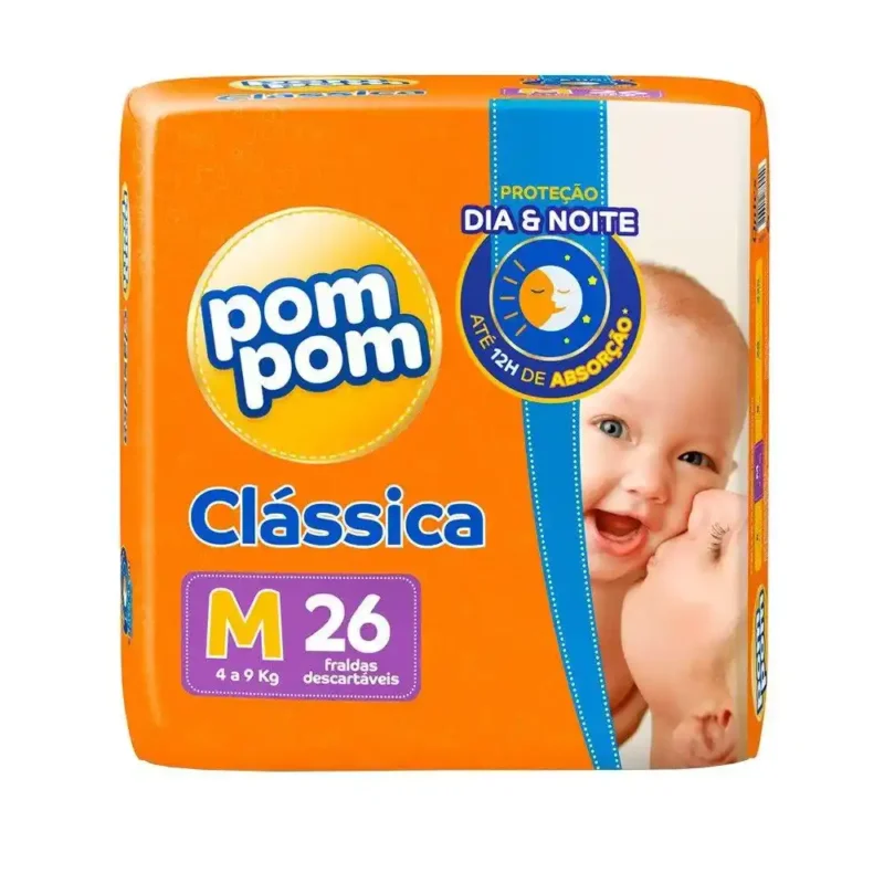 FRALDA POMPOM CLÁSSICA JUMBO TAM. M C/ 26