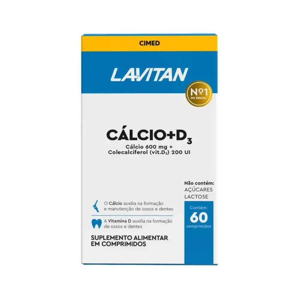 SUPL. LAVITAN CÁLCIO 600MG + D3 60 COMPR. CIMED