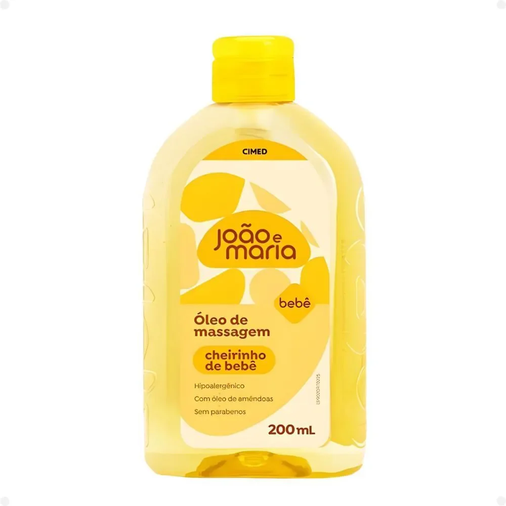 ÓLEO DE MASSAGEM JOÃO E MARIA CHEIRINHO DE BEBÊ CIMED 200ML