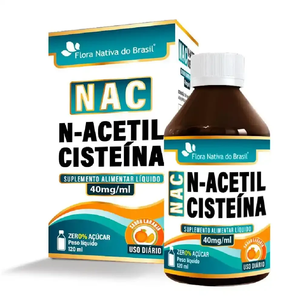 NAC N-ACETIL CISTEÍNA 40MG/L MORANGO 120ML FLORA NATIVA