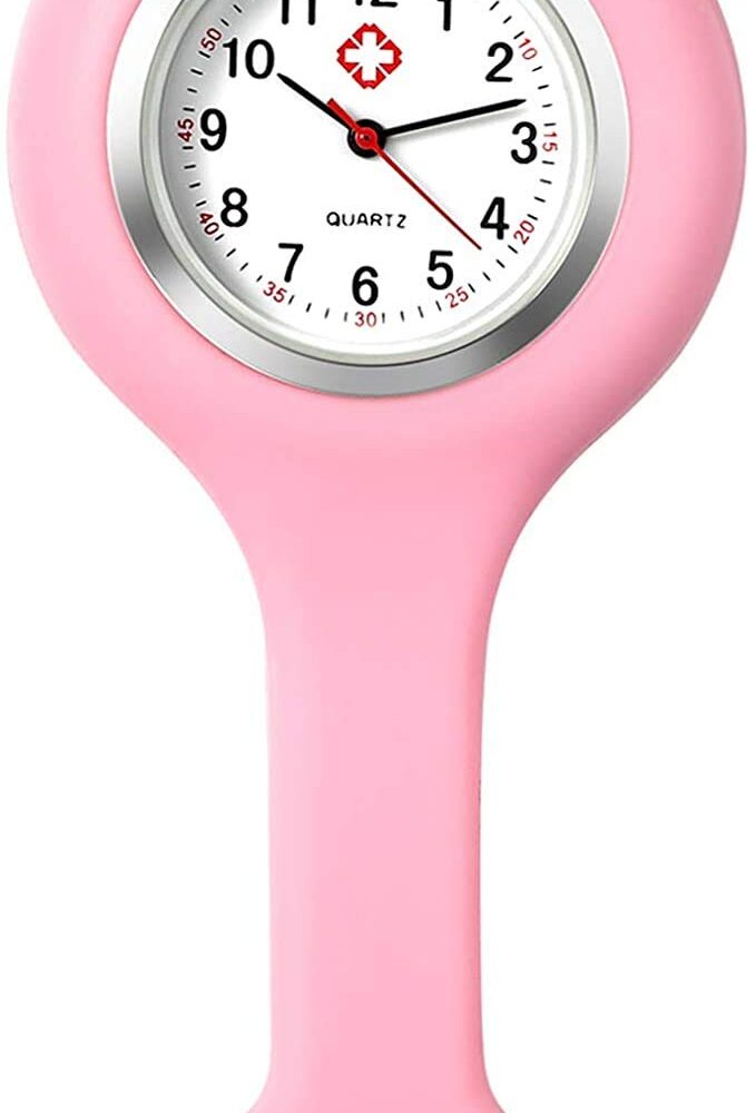 RELÓGIO LAPELA ENFERMAGEM ROSA