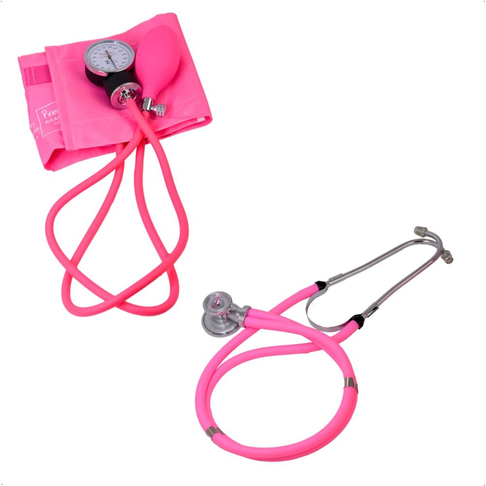 AP. PRESSÃO TRAD PREMIUM FECHO VELCRO + ESTETO RAPPORT ROSA