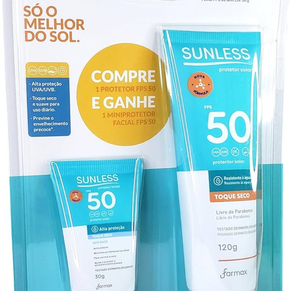 PROTETOR SOLAR CORPORAL FPS 50 120G + MINI PROT FACIAL SUNLESS FARMAX