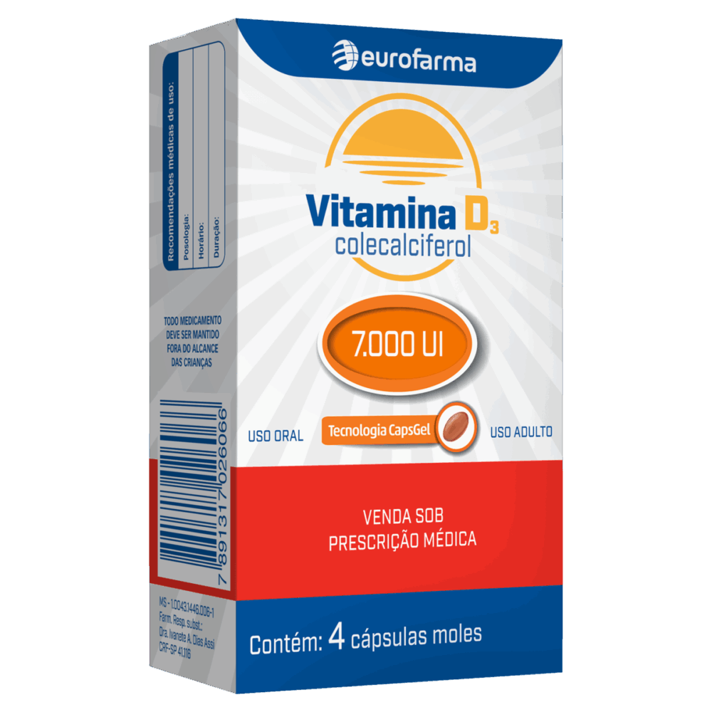 VITAMINA D COLECALCIFEROL 7.000UI CAPSGEL C/ 10 EUROFARMA