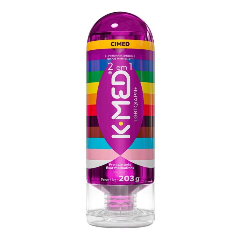 LUBRIFICANTE ÍNTIMO K-MED 2 EM 1 LGBTQIAPN+ 203G CIMED