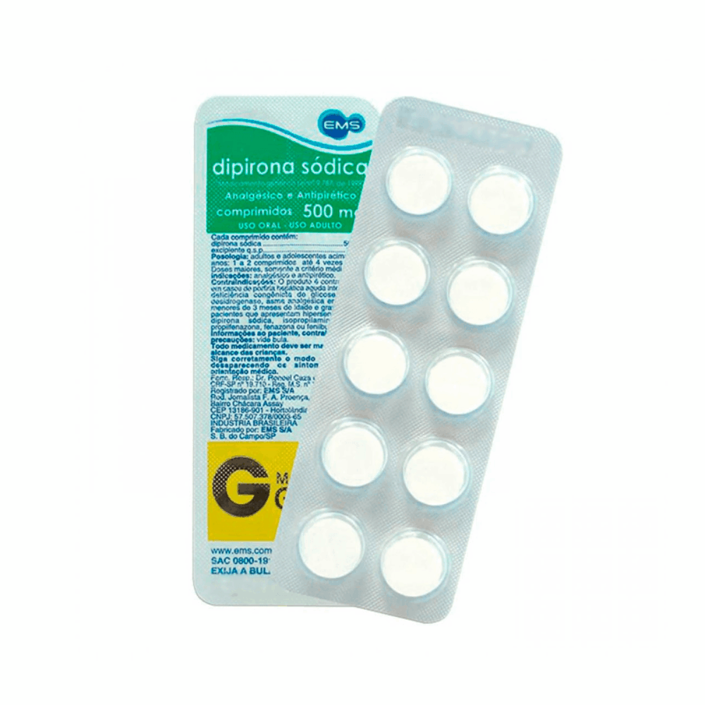DIPIRONA MONOIDRATA 500MG C/ 10 COMPRIMIDOS EMS