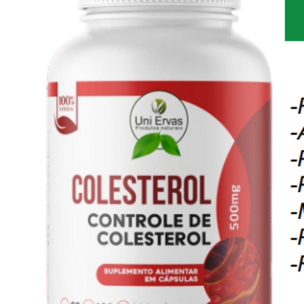 SUPL. NATURAL COLESTEROL 500MG 60 CAP. UNI ERVAS