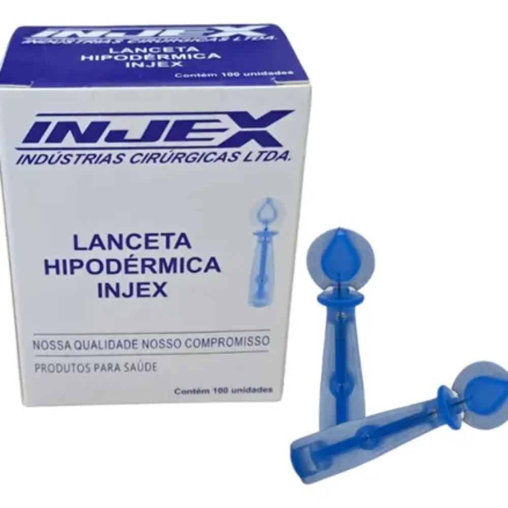 LANCETAS 30G P/ AP. GLICOSE HIPODERMICA INJEX C/ 100