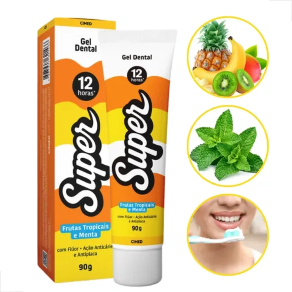 GEL DENTAL SUPER FRUTAS TROPICAIS E MENTA 90G CIMED