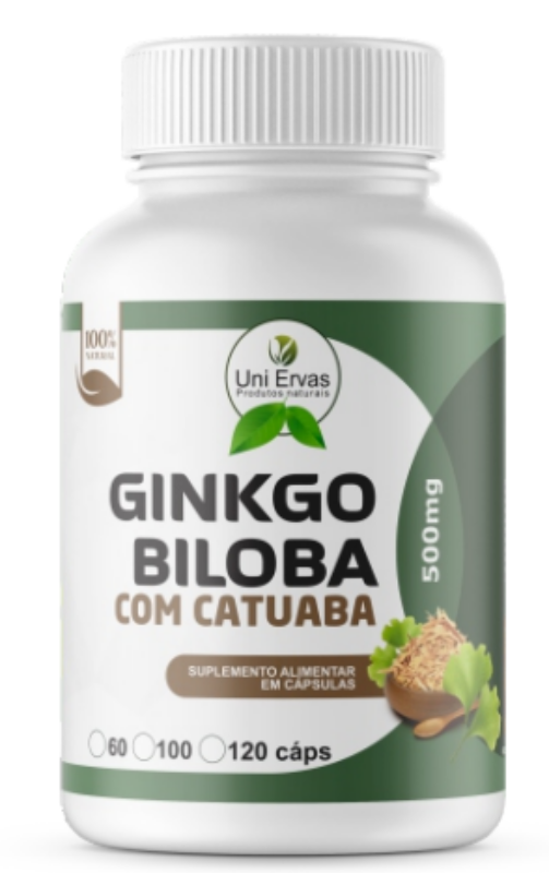SUPL. NATURAL GINKGO BILOBA C/ CATUABA 500MG 60 CAP. UNI ERVAS