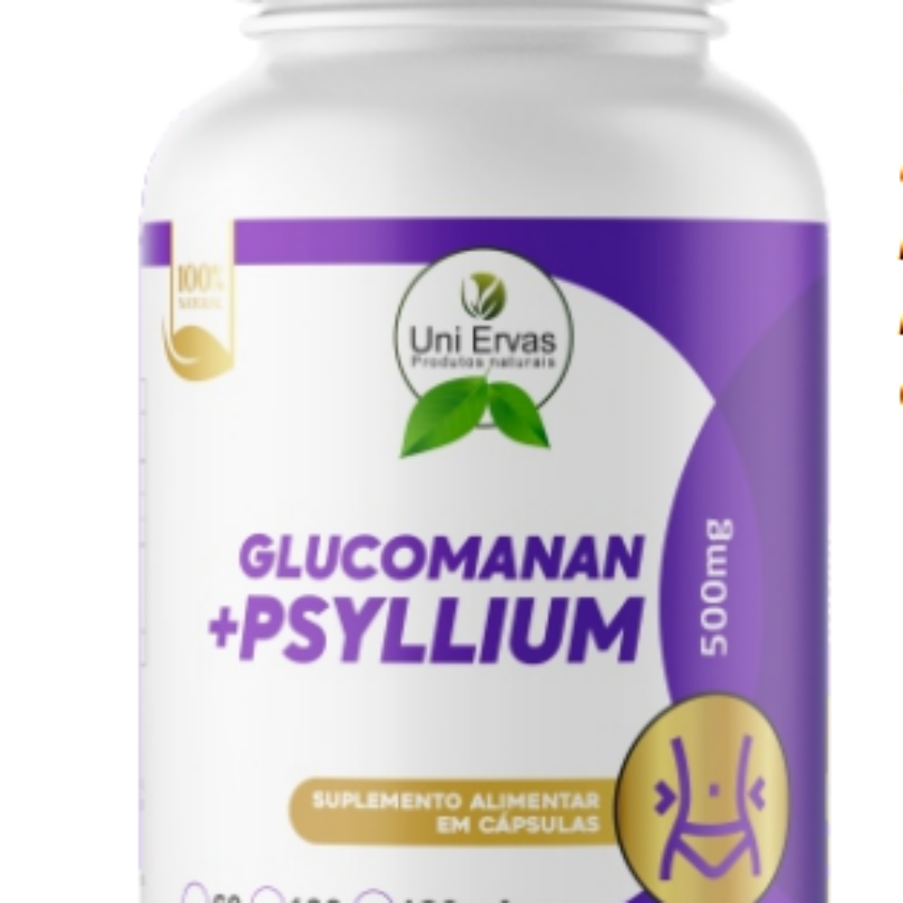 SUPL. NATURAL GLUCOMANAM + PSYLLIUM 500MG 60 CAP. UNI ERVAS