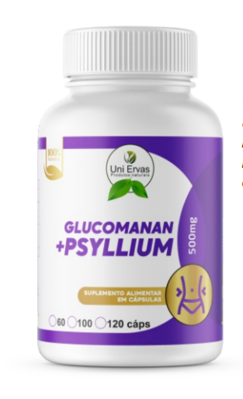 SUPL. NATURAL GLUCOMANAM + PSYLLIUM 500MG 60 CAP. UNI ERVAS