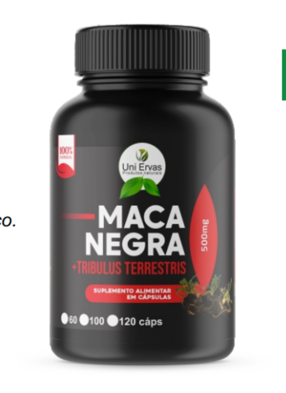 SUPL. NATURAL MAÇA NEGRA + TRIBULUS TERRESTRES 500MG 60 CAP. UNI ERVAS