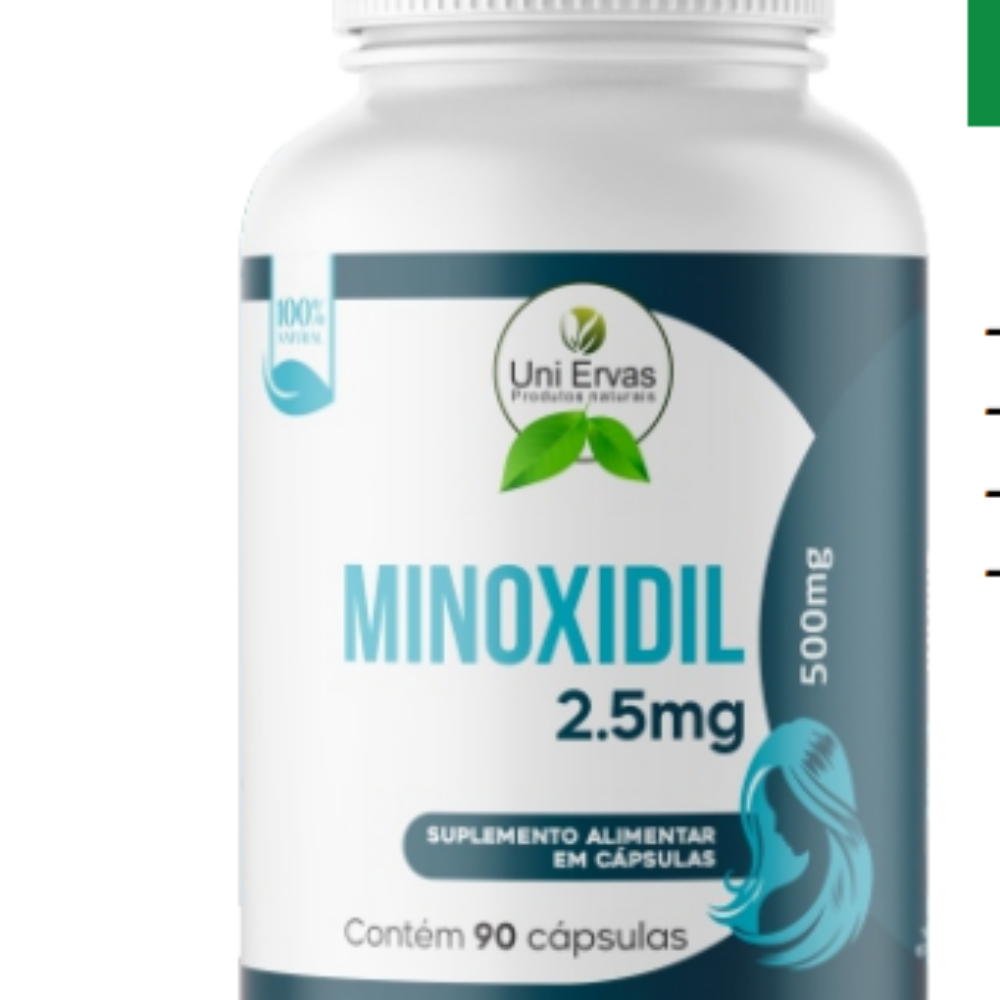 SUPL. NATURAL MINOXIDIL 2.5MG 500MG 60 CAP. UNI ERVAS