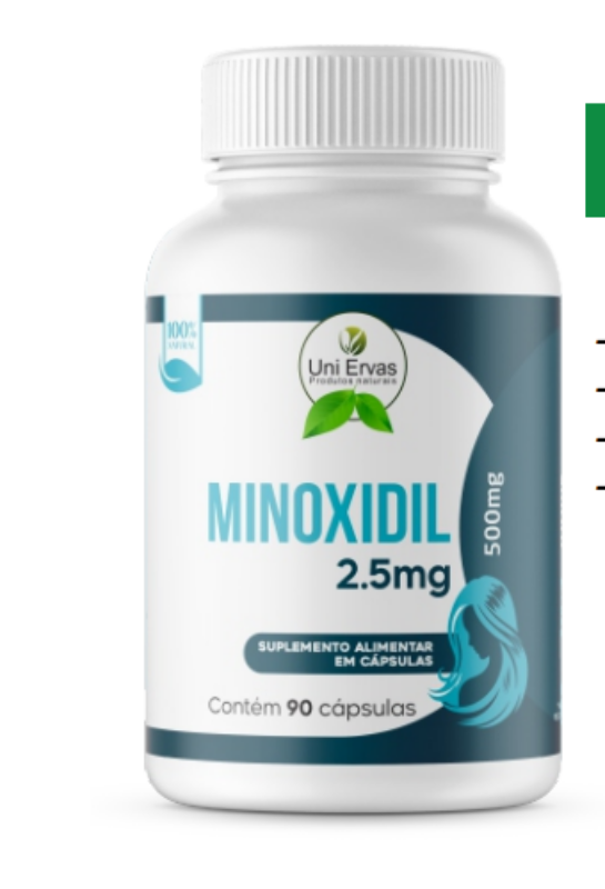 SUPL. NATURAL MINOXIDIL 2.5MG 500MG 60 CAP. UNI ERVAS