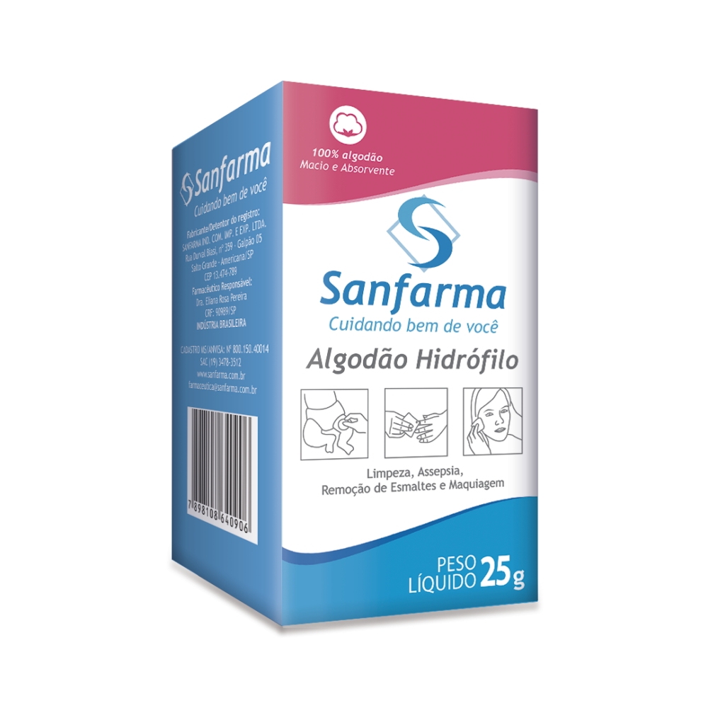 ALGODÃO HIDRÓFILO 25G SANFARMA