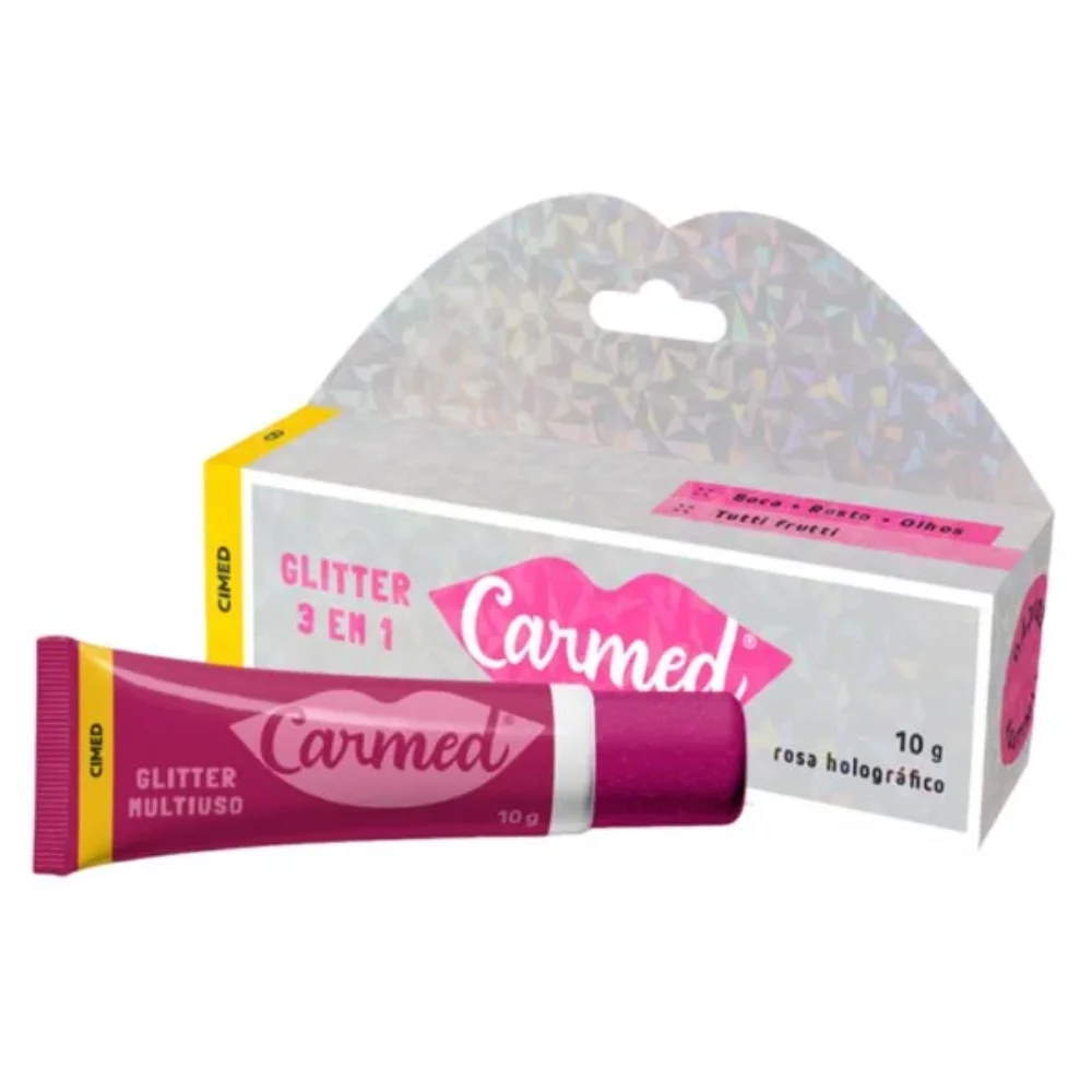 CARMED LABIAL 10G GLITTER 3 EM 1  CIMED