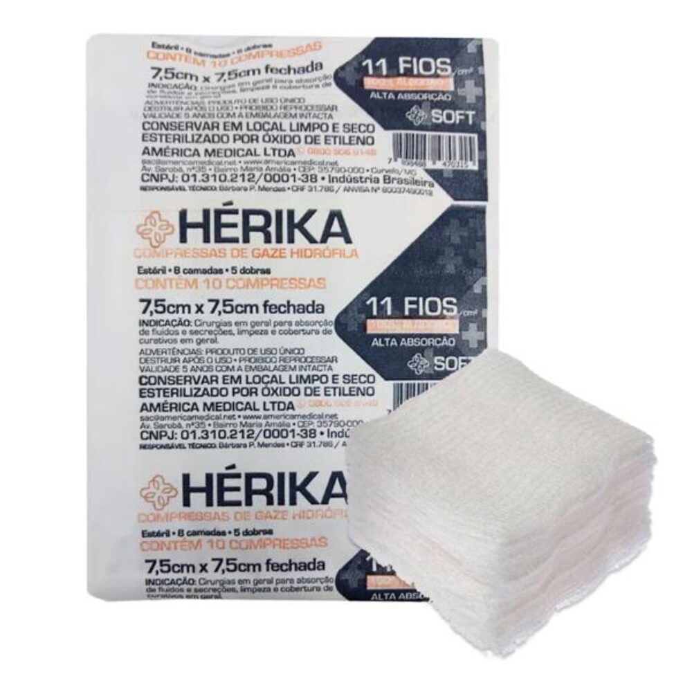 COMPRESSA GAZE HÉRIKA 11 FIOS C/10