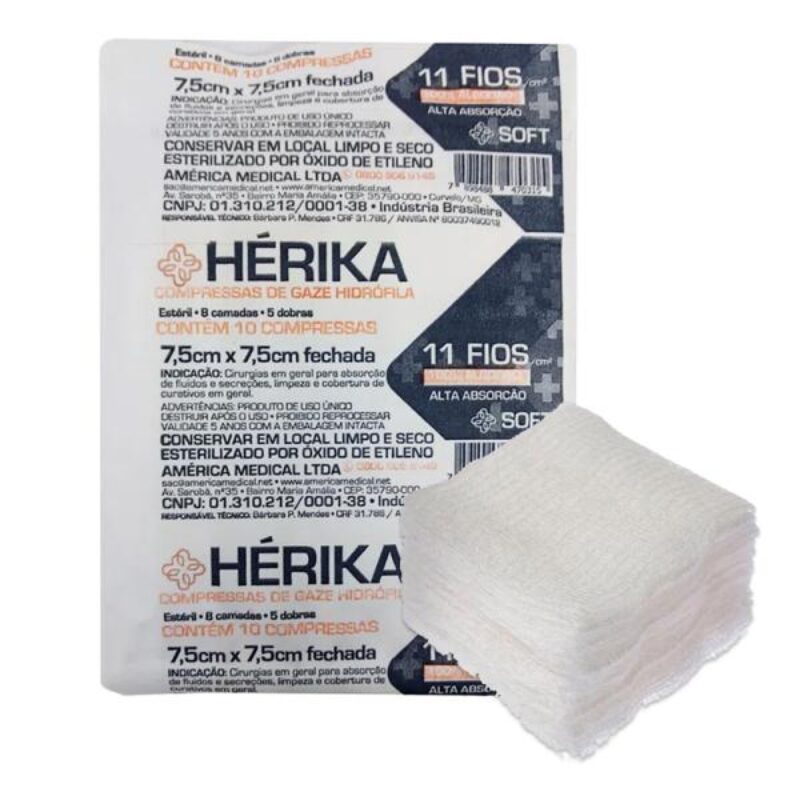 COMPRESSA GAZE HÉRIKA 11 FIOS C/10