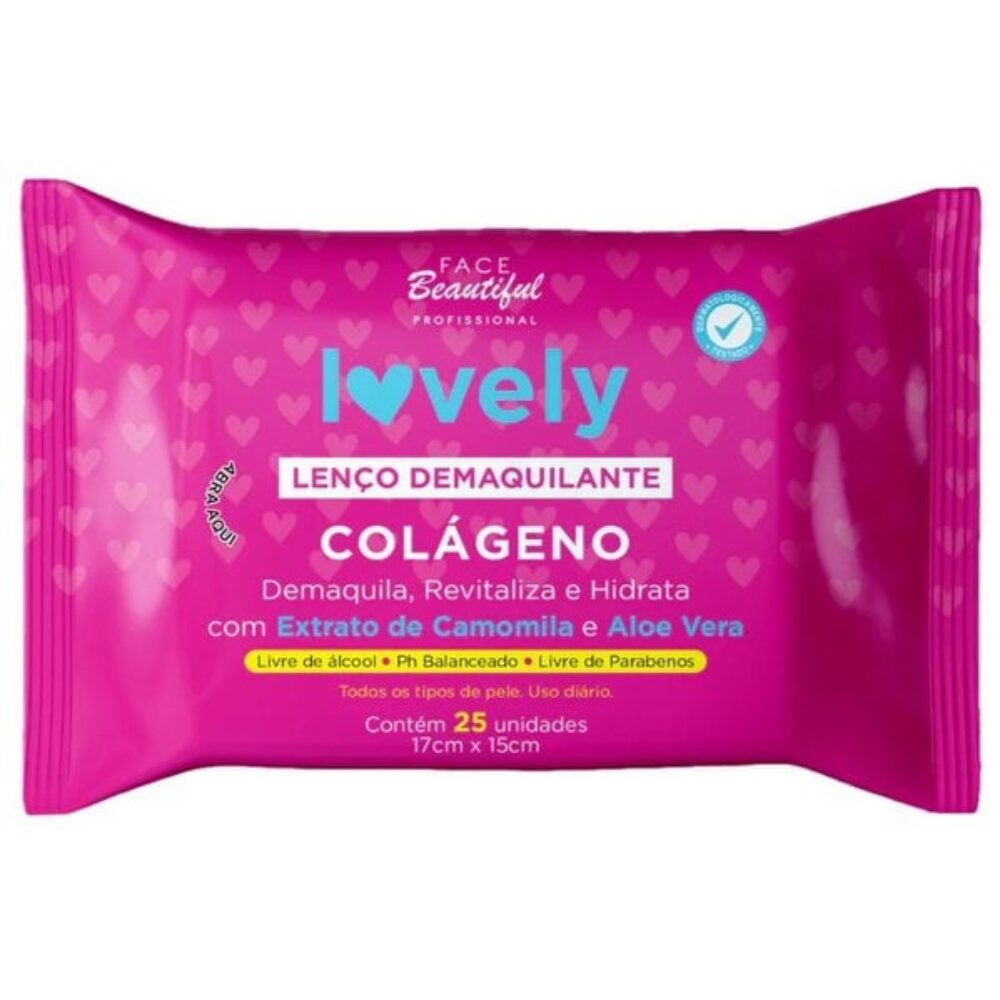 LENÇO DEMAQUILANTE COLÁGENO LOVELY C/ 25