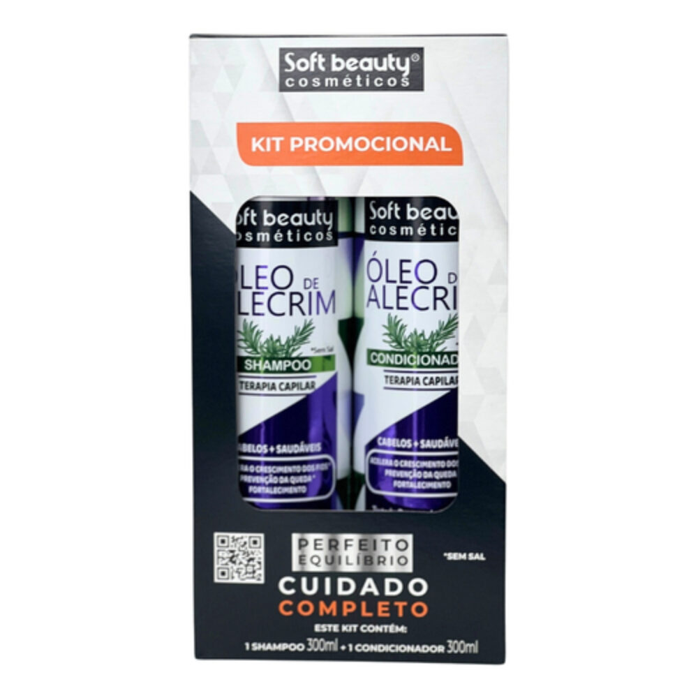 KIT SHAMPOO + CONDICIONADOR ÓLEO DE ALECRIM 300ML SOFT BEAUTY