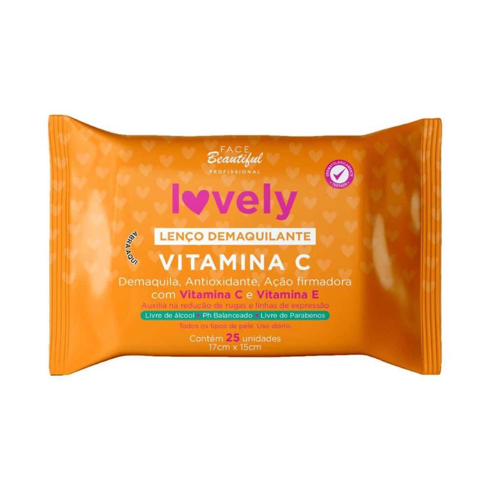 LENÇO DEMAQUILANTE VITAMINA C LOVELY C/ 25