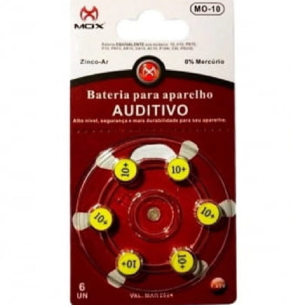 BATERIA DE APARELHOS AUDITIVOS PAKC C/6 INOVA A10/PR70