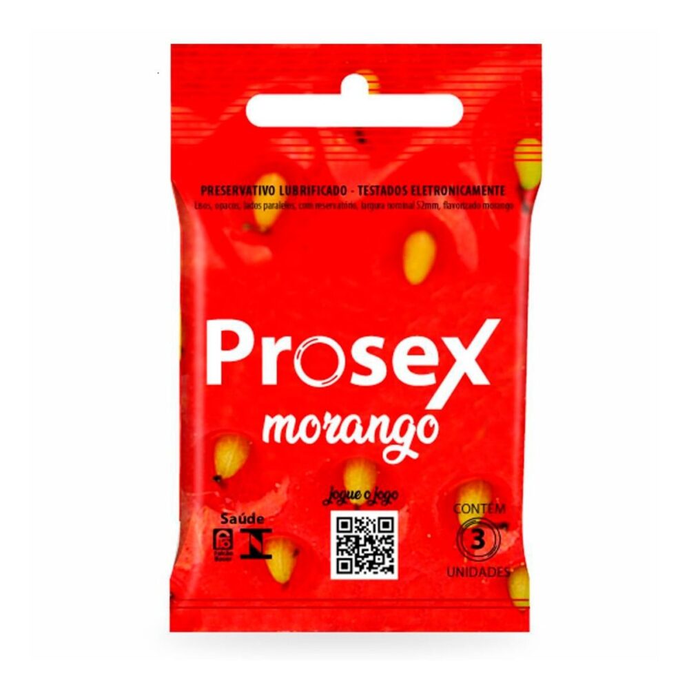 PRESERVATIVO PROSEX MORANGO C/ 3