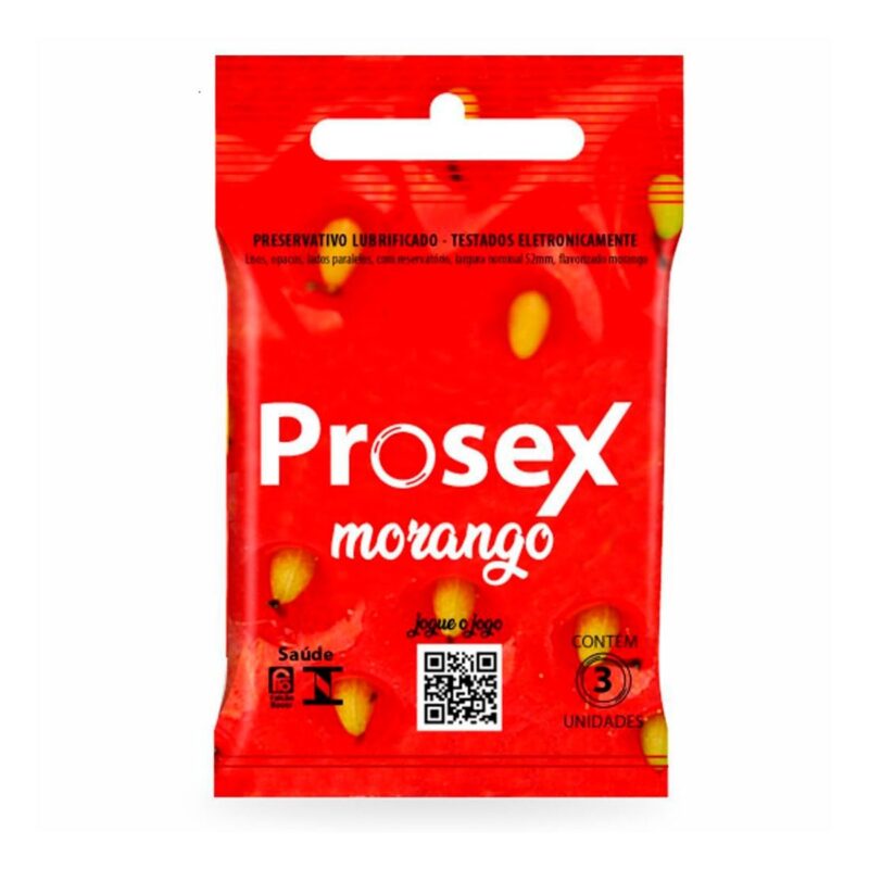 PRESERVATIVO PROSEX MORANGO C/ 3