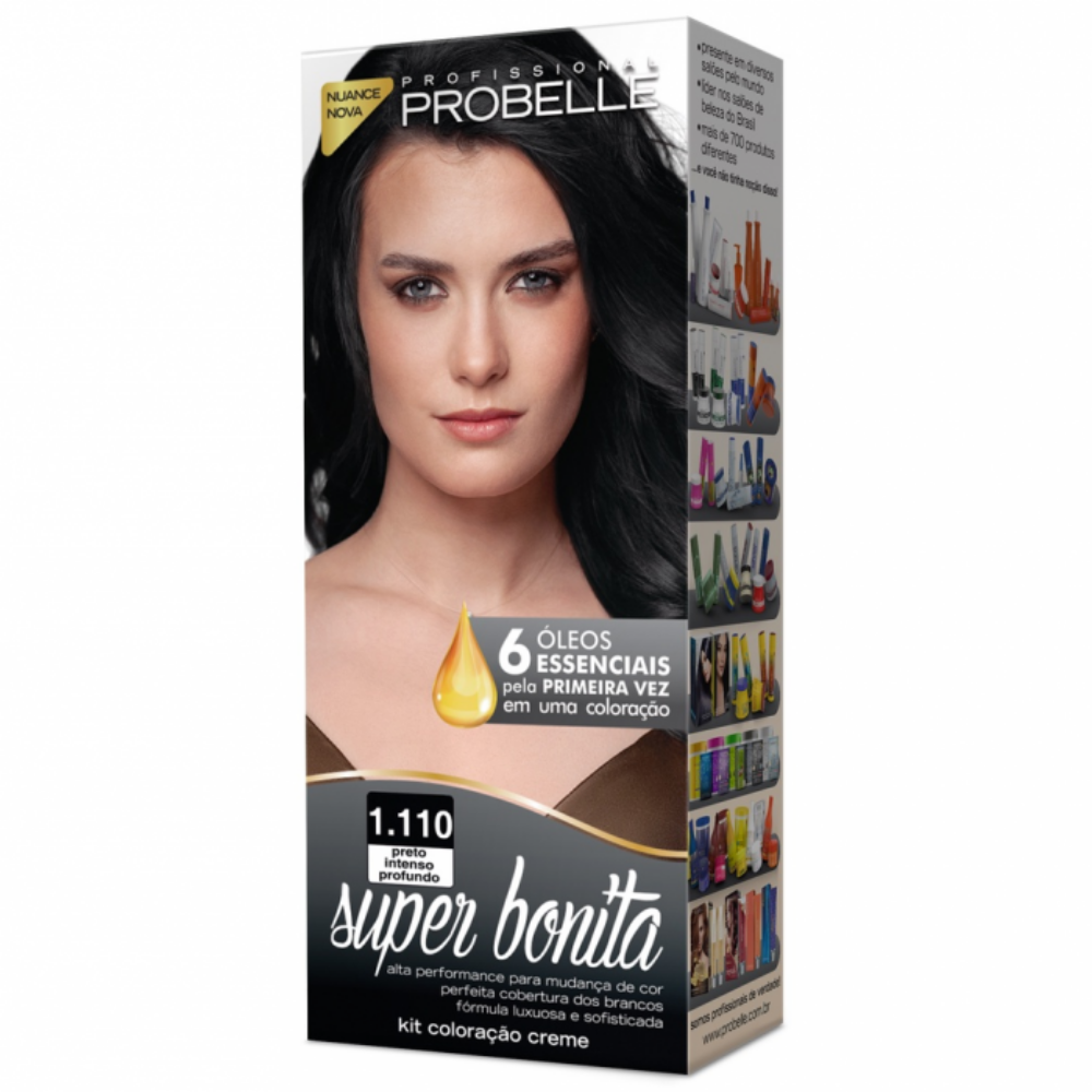 TINTA CABELO SUPER BONITA PROBELLE PRETO PROFUNDO 1.110