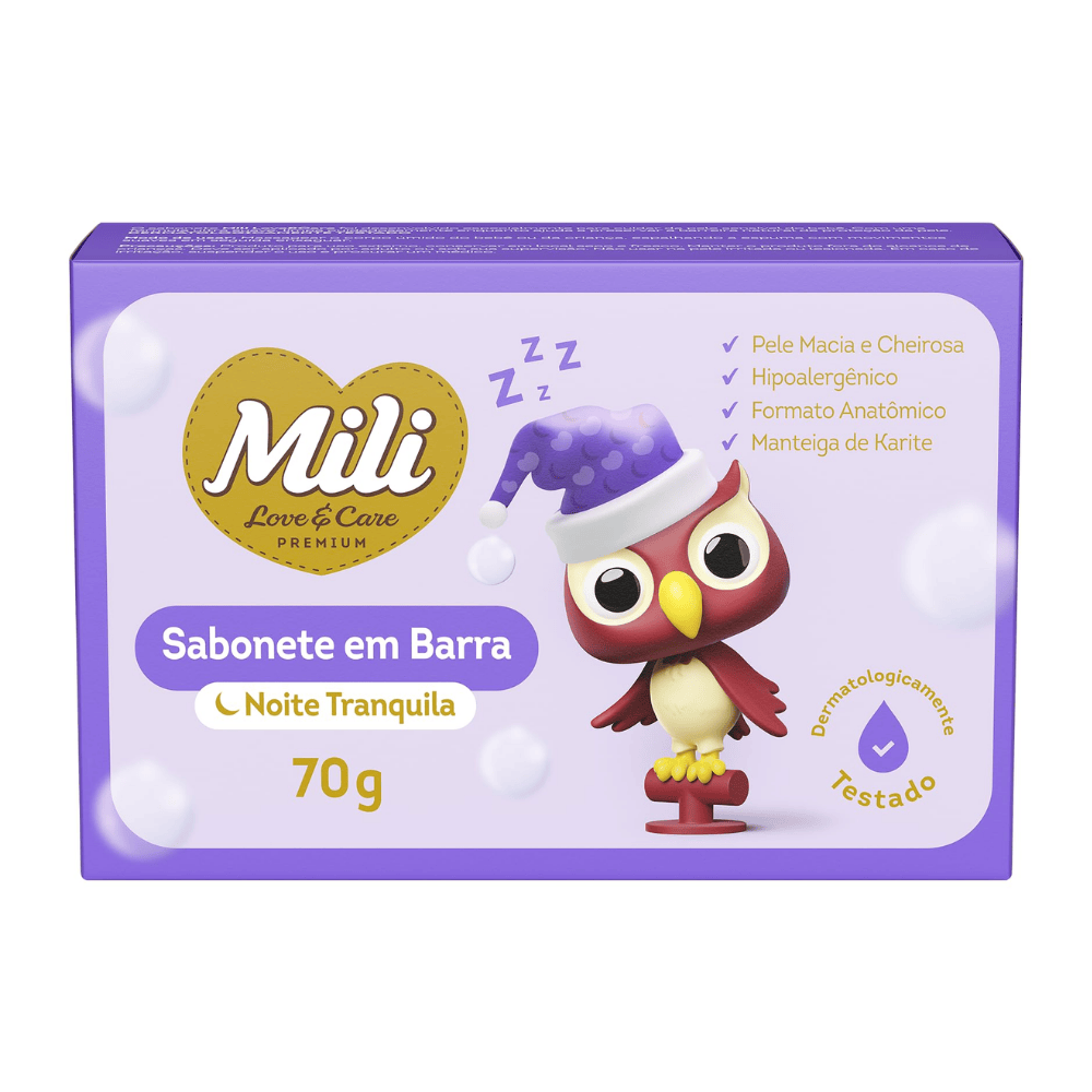 SABONETE INFANTIL MILI LOVECARE LAVANDA SUAVE 70G