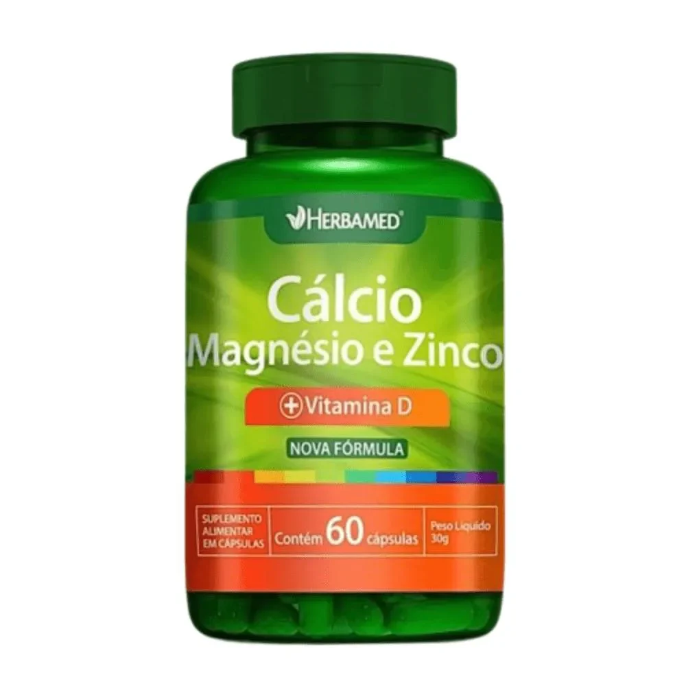 SUPL. CÁLCIO MAGNÉSIO E ZINCO + VIT. D3 C/ 60 CAP. HERBAMED